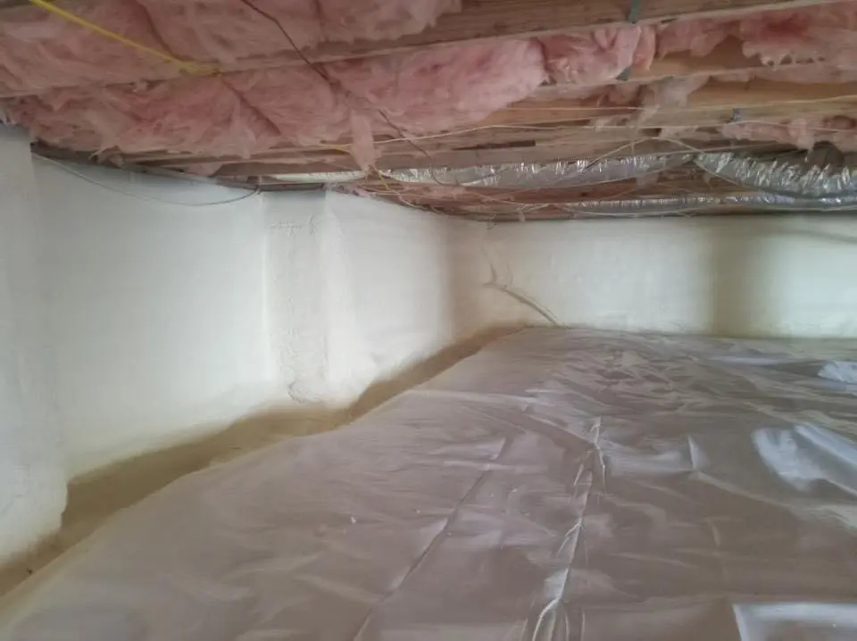 Crawl space encapsulation with closed-cell spray foam for Metal Roof Coating in Dennis